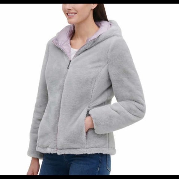 NU Andrew Marc Reversible Faux Fur Puffer Jacket S - Picture 7 of 8